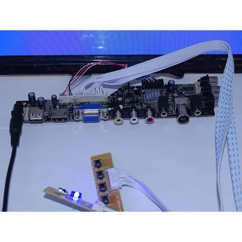 Kit Para B156XW02 V. 2/B156XW02 V painel de 1600X900 Digital HDMI compatível com DVB-T/C, DVB-T2 TELEVISÃO LCD Controlador de Placa de cartão+ USB AV VGA