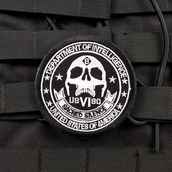 XICC Bordado Velcro Capítulo Emblema Táticas Militares Patches Selo Seis Commando Rodada a Braçadeira de capitão Exterior Fã de Exército Saco de Adesivos