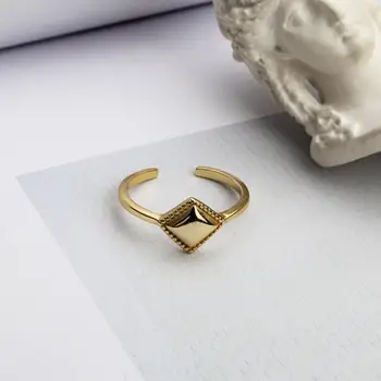 LouLeur de Ouro Prata 925 Esterlina, Anel de Moda Geometria Anéis para as Mulheres Abriu Anel Ajustável Mulheres de Prata 925 Jóias