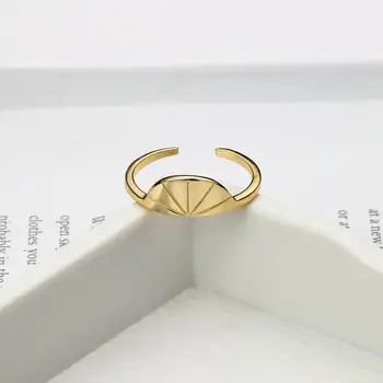 LouLeur de Ouro Prata 925 Esterlina, Anel de Moda Geometria Anéis para as Mulheres Abriu Anel Ajustável Mulheres de Prata 925 Jóias