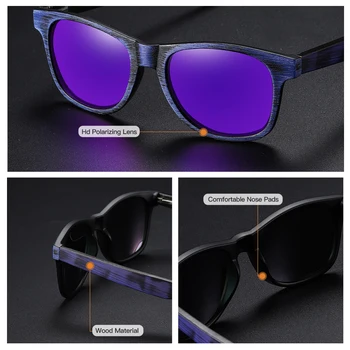 Retro Exterior Óculos De Sol 2020 Bambu Óculos De Sol Para Homens Mulheres Polarizada Multi Colorido Óculos De Moldura Quadrada
