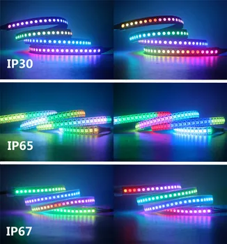 WS2812B Led Strip WS2812 30/60/144 Pixels/m RGB Individualmente Endereçável de Luz Com USB SP110E Controlador Bluetooth Kit DC5V