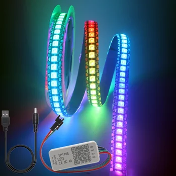 WS2812B Led Strip WS2812 30/60/144 Pixels/m RGB Individualmente Endereçável de Luz Com USB SP110E Controlador Bluetooth Kit DC5V