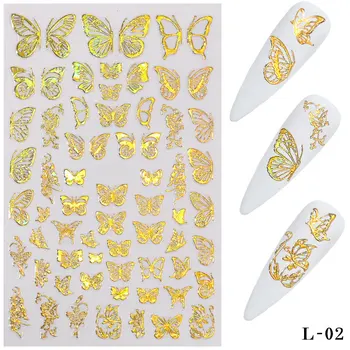 XZMUV adesivos de Unhas de gel unhas de Arte, Ferramentas, Tudo para manicure Laser de ouro borboleta adesivo 3D Estéreo de Equipamentos Decoracion moda