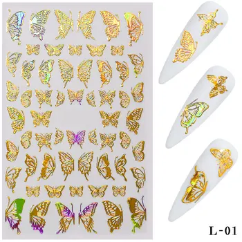 XZMUV adesivos de Unhas de gel unhas de Arte, Ferramentas, Tudo para manicure Laser de ouro borboleta adesivo 3D Estéreo de Equipamentos Decoracion moda