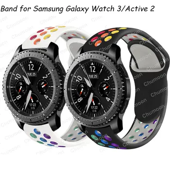 20mm/22mm banda para Samsung Galaxy watch 3 41/46/42mm/Ativo 2/Engrenagem s3 Fronteira do bracelete do silicone da Huawei assistir GT/2/2E/Pro correia
