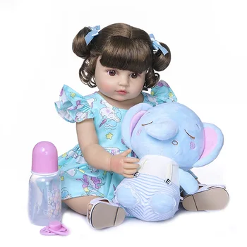 2021 NOVO NPK Silicone Macio Menina Boneca 55cm Total do Corpo-de-Rosa Princesa Recém-nascido Boneca de Silicone Macio de Corpo Inteiro Realista Brinquedos do Bebê