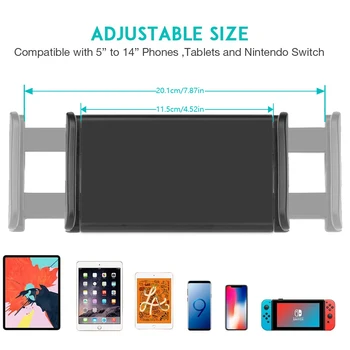 Flexível de Giro de 360 Graus para iPad Carro Travesseiro do Telefone Móvel Suporte para Tablet banco Traseiro Encosto de cabeça Suporte de Montagem de 4 a 11 Polegadas