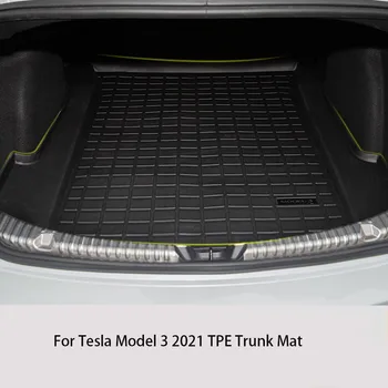 Borracha do Carro da Frente Tapete Tronco Tronco Almofadas Para 2021 Tesla Model 3 TPE Impermeável Dobrável Traseira do Carro Tapete Tronco Modelo 3 Acessórios 2021