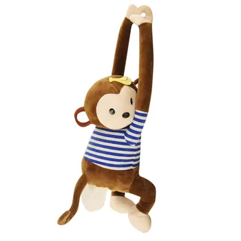 Macaco Caixa De Tecido De Desenho Animado Engraçado Criativo Macaco Tecido Caso De Parede De Tecido Com Papel Toalha, Suporte De Carro Para Casa Armazenamento Organizador