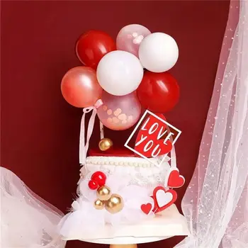 14pcs/set 5inch Confete Balão Bolo de Balão Feliz Birtrhday Decoração para uma Festa de Casamento Bolo de Cupcake Toppers Bolos de Aniversário BabyShower