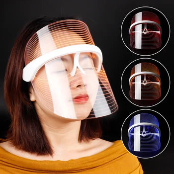 3 Cores de Luz LED Terapia Máscara facial de Fótons Instrumento Anti-envelhecimento, Anti Acne, Remoção do Enrugamento da Pele Apertar Beatuy Tratamento de SPA