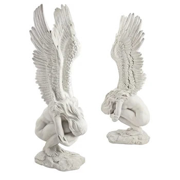 Asas de anjo Artesanato de Resina Escultura, Decoração do Anjo Memorial e Redenção Antiga Estátua de Pedra ambiente de Trabalho de Casa Decoração