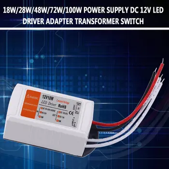 18W/28W/48W/72W/100W Fonte de Alimentação DC 12v LED Controlador Transformador de Saída do Interruptor de 100V-240V Para a Faixa de LED