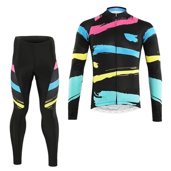 Nova equipe profissional de ciclismo jersey de manga comprida homens de bicicleta terno barato bicicleta vestuário de ciclismo jersey gel de roupas