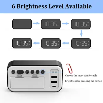 1Pcs Elegante Full-Screen Preto Branco LED Display Digital Repetir Toque de despertar Relógio Despertador Apresentar a Decoração Home do Relógio