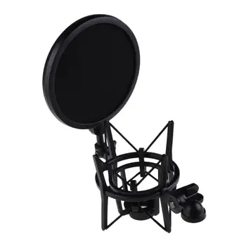 Microfone profissional Mic Choque de Montagem com Protetor da Tela de Filtro Mic de Choque da Montagem do Suporte Para Grandes Diaphram Mic