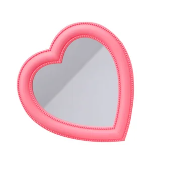 1pc Forma de Coração Espelho de Maquilhagem de Uso Dual de Parede da área de Trabalho Eléctrico Doméstico Espelho de maquilhagem para Mulheres Meninas