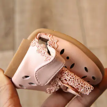 Nova Moda Menina Princesa Flores Sapatos De Laço Crianças Da Menina Partido De Dança Sapatos