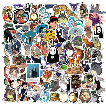 100Pcs Anime Japonês Adesivos Ghibli, de Hayao Miyazaki Totoro a viagem de chihiro Princesa Mononoke KiKi Estudante Papelaria Adesivo
