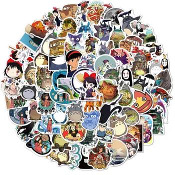100Pcs Anime Japonês Adesivos Ghibli, de Hayao Miyazaki Totoro a viagem de chihiro Princesa Mononoke KiKi Estudante Papelaria Adesivo