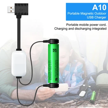 A10 18650 Bateria Carregador Para Baterias de lítio-íon Multifunções Magnético Carregador USB Mini Carga/Descarga do Banco do Poder