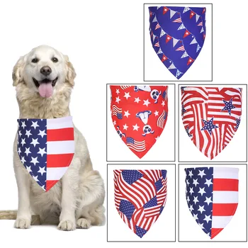 Bandeira americana Cão Cachecóis Dia da Independência Babadores Cão Bandanas Pet Grooming Acessórios para Pequenas Médias Grandes Cães