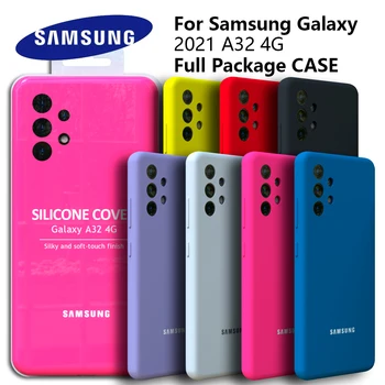 Samsung A32 4G Original de Volta Caso o Silicone Líquido Caso de Seda Para Samsung Galaxy A32 4G Protetora Para Galaxy A32