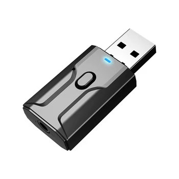 Dois Em Um Adaptador de Microfone USB Bluetooth 5.0 Adaptador de Áudio sem Fios de Uma chave de Modo de Comutação de Luz Azul Para Carro Hands-free