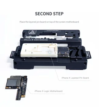 Qianli Mega-ideia Para o iPhone X XS XSMAX placa-Mãe do dispositivo elétrico iSocket Gabarito Placa Lógica Rápido Teste de Fixação de Suporte para placa-mãe Reparo