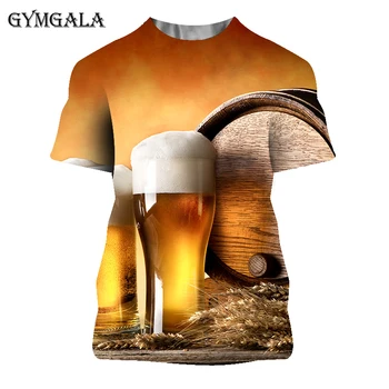2021 Novidade 3D T-Shirt dos Homens Latas de Cerveja Impresso Hip Hop Crewneck de Manga Curta, Homens/Mulheres T-shirt Tee Tops Atacado
