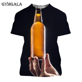 2021 Novidade 3D T-Shirt dos Homens Latas de Cerveja Impresso Hip Hop Crewneck de Manga Curta, Homens/Mulheres T-shirt Tee Tops Atacado
