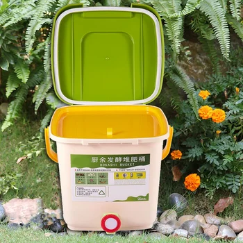 12L Compost Bin Reciclagem Compostagem Arejado Composto Bin PP Orgânico Caseiro, o Lixo Pode Balde de Cozinha Jardim de Alimentos Lixo