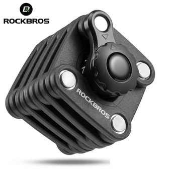 Fora de estoque ROCKBROS Senha / chave de Bloqueio de Moto Mini Portátil de Alta Segurança, Resistente à Broca de Bloqueio Anti-Roubo, com Cilindro de MTB Bicicleta