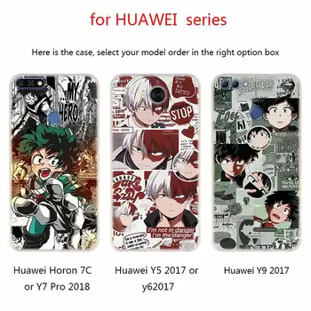 Macia do Silicone Para o Huawei Mate 30 20 10 Lite Pro 20X S Y9 2018 2019 NOVA 3 3i 4 preto Japão Anime o Meu Herói Academia