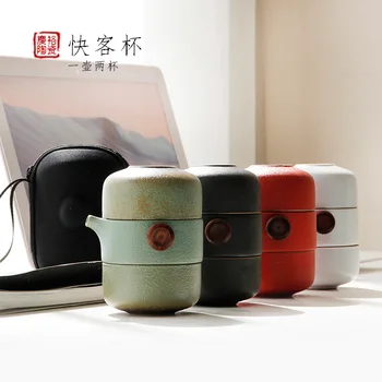 Japonês De Cerâmica Bule Gaiwan Xícaras De Chá Feito A Mão Portátil De Viagens De Chá Chinês Designer Teaware Infusor De Água Caneca Copos