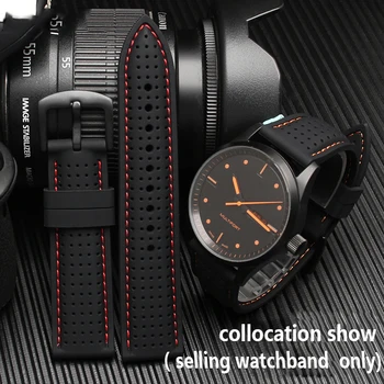 Respirável Silicone Banda de Esportes Para a huawei, Samsung pulseira de 20mm 22mm 24mm pulseira de borracha para Mido Tissot relógio omega Acessórios