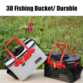 3D Portátil de Pesca Balde Dobrável EVA Pesca Saco de 3 Estilo de Peixes vivos Caixa de Pesca Ferramenta de Acessórios da Engrenagem 30/35/40/45/50cm