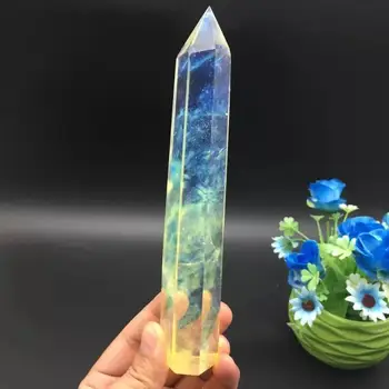 1PC Claro Artificial Cristal de Quartzo Mineral Ponto Ornamento Mágicos Vara de Família, Decoração do Estudo Decoração DIY Presente