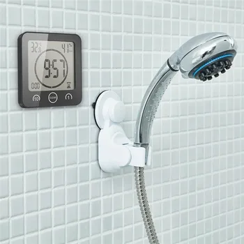 LCD à prova d'água de Banheiro Digital Relógio Duche Toque de Controle de Temperatura e Umidade Contagem regressiva De 3 Métodos de Montagem para o Lar