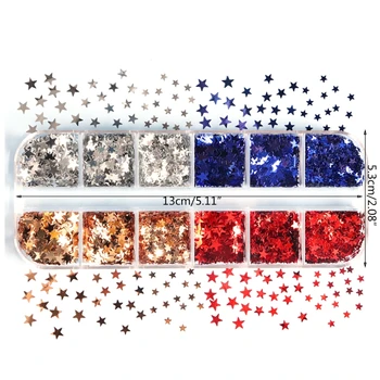 12 Grades/Caixa de Glitter Holográfico de Cinco pontas de Estrelas Lantejoulas Resina Epóxi Molde de Silicone Recheios DIY Jóias de Enchimento