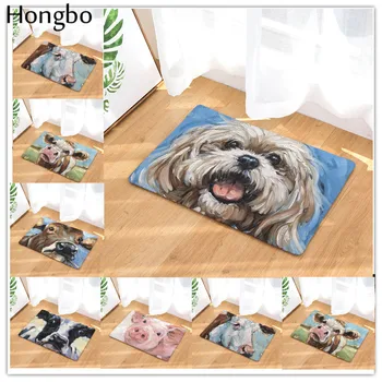 Hongbo Kawaii Animal bem-vindo tapete para Animais Cachorro Impresso casa de Banho Cozinha Tapetes Capachos Tapete Para Sala de estar, Anti-derrapante