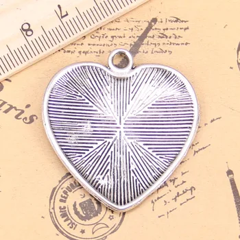 4pcs Encantos coração caduceu medicina symbold 42x40mm Antigos Pingentes,Vintage Tibetano Prata, Jóias,DIY para o colar pulseira