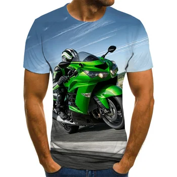 Corrida de legal Gráficos T-Shirt de Moto 3D Impresso T-Shirt masculina Moda Verão Tops Punk T-Shirt dos Homens Plus Size Streetwear