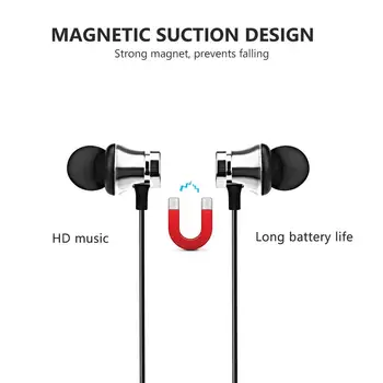 Fone de ouvido Bluetooth Esporte mãos livres Fones de ouvido fones de ouvido sem Fio Magnético Fone de ouvido Para o IPhone Huawei Honor Samsung Redmi Xiaomi