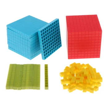 121x Montessori Matemática Decimal Cubo Criança Pré-escolar de Brinquedos Educativos, 10cm
