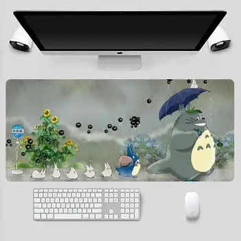Totoro dos desenhos animados bonitos Borracha Natural mousepad Secretária Tapete de Jogo com o Trabalho de Escritório Mouse pad Mat X XL Não-deslizamento do Portátil Almofada mouse pad