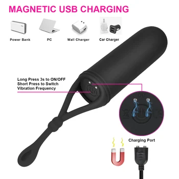 VATINE USB de Carregamento Magnético Bala Vibrato Estimulação do Clitóris Sexo Loja de Brinquedos Sexuais para as Mulheres de 10 velocidades r G-spot Massagem