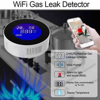 Gás Natural Detector De Wi-Fi Natural De Alarme De Gás Propano Monitor Para Cozinha De Casa Camper Trailer Sensor De Vazamento De Gás Metano Butano Gases