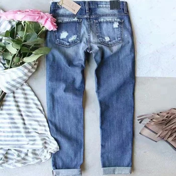 Jeans azul Retrô de Cintura Alta Wide Leg Pants Mulheres 2021 Solto e Casual Calças Street Wear Vestido de Lavagem Namorado de jeans, calças